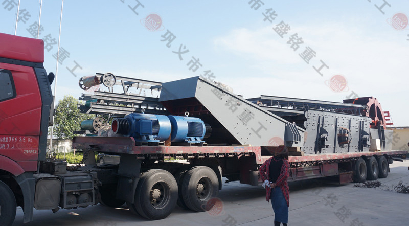 建筑工地振動篩沙機發(fā)貨現場